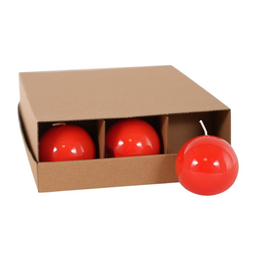 CANDELA SFERA SMALTATA MM.60 ROSSO